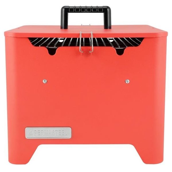 Permasteel Permasteel PG-40C10-RD Square Portable Charcoal Grill; Red PG-40C10-RD